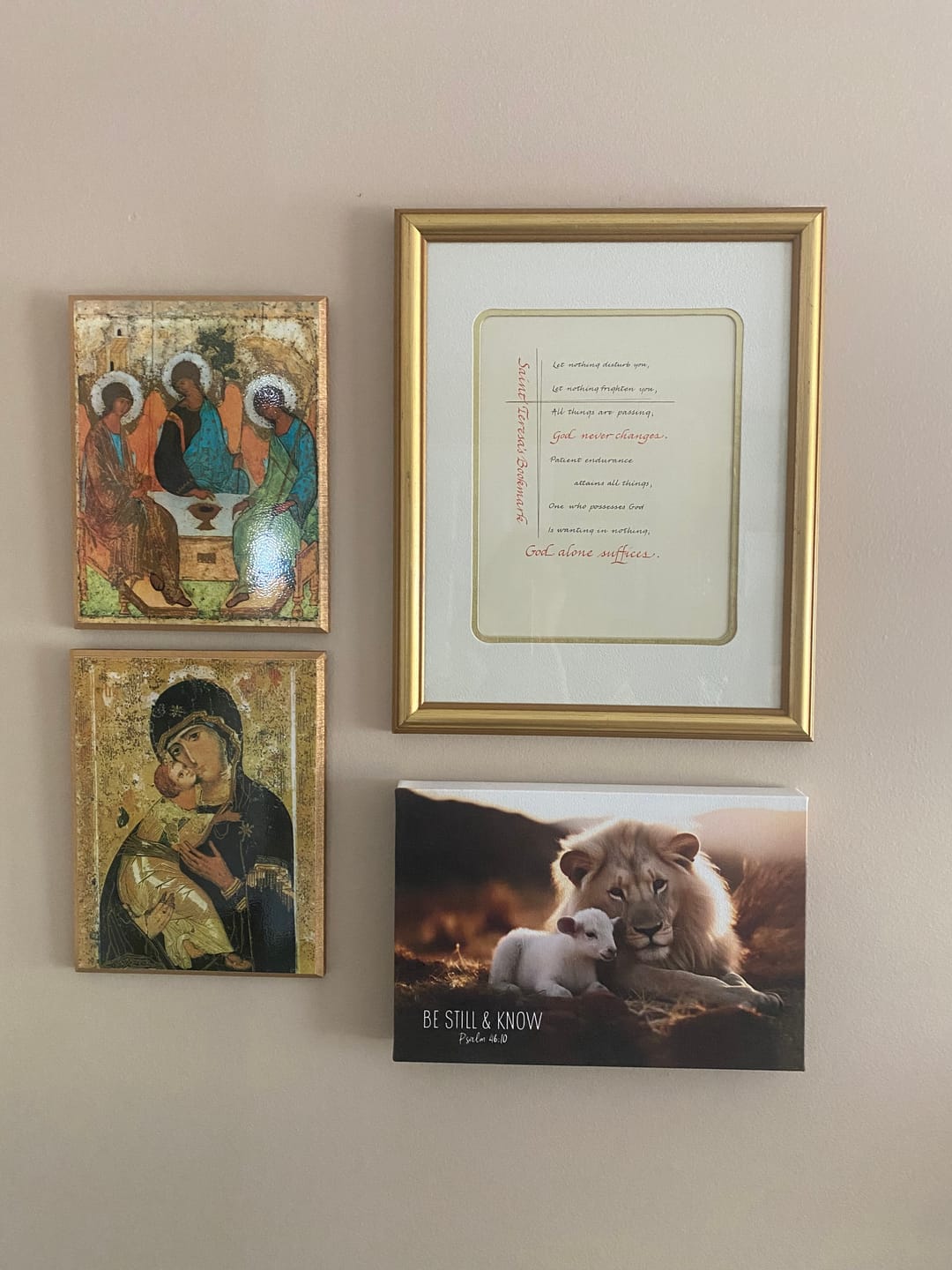 Customer photo review of Lion and Lamb, Be Still and Know Psalm 46:10, Wall Art Canvas Print
