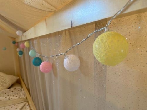 Customer photo review of Battery Colorfull Cotton Garland 4cm LED Balls Christmas String Holiday Lights for Home Decoration Wedding Fairy Bedroom Decor