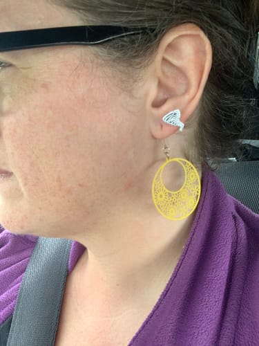 Gretchen M. review of Tornado Studs Hypoallergenic Earrings for Sensitive Ears Made with Plastic Posts image 1 out of 1
