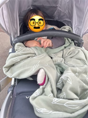 Customer photo review of Toddler Blanket, 4 Season® Merino Wool & Organic Cotton, 52.5" x 40", Sage