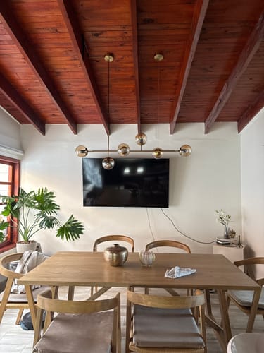 Customer photo review of Lampara Techo Nórdica Modelo ATENAS Dorada 6 soquetes