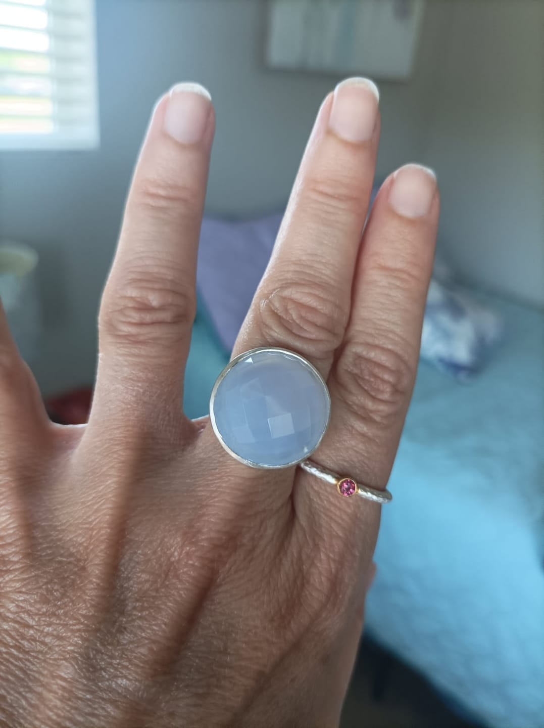 Customer photo review of Pink Topaz Stacker