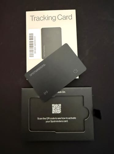 Customer photo review of SPOTMINDERS. Tracking card