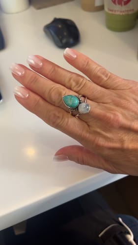 Customer photo review of Moonstone and Turquoise Ring Sterling Silver