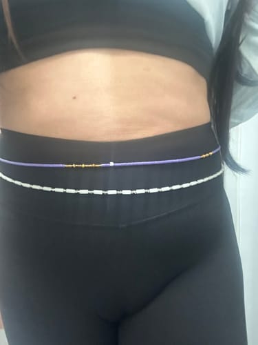 Customer photo review of Clear Glow in the Dark Waist Beads
