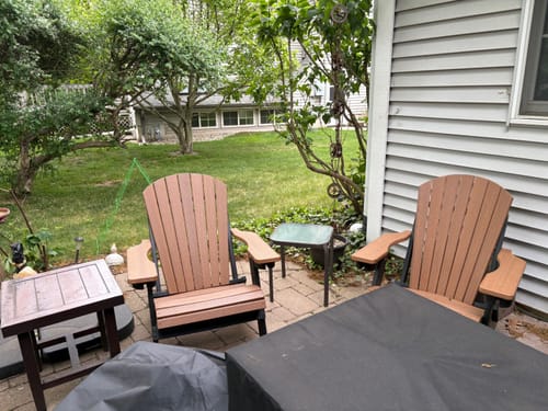 Customer photo review of DURAWEATHER POLY® Folding Adirondack Chair with Collapsible Cup & Wine Holders King Size