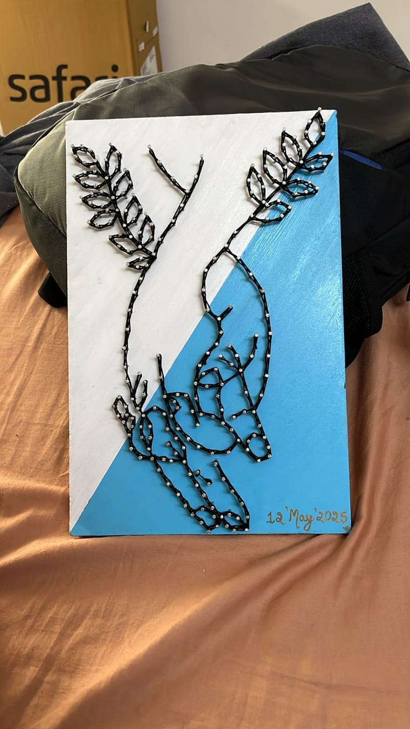 Customer photo review of Holding hands String Art