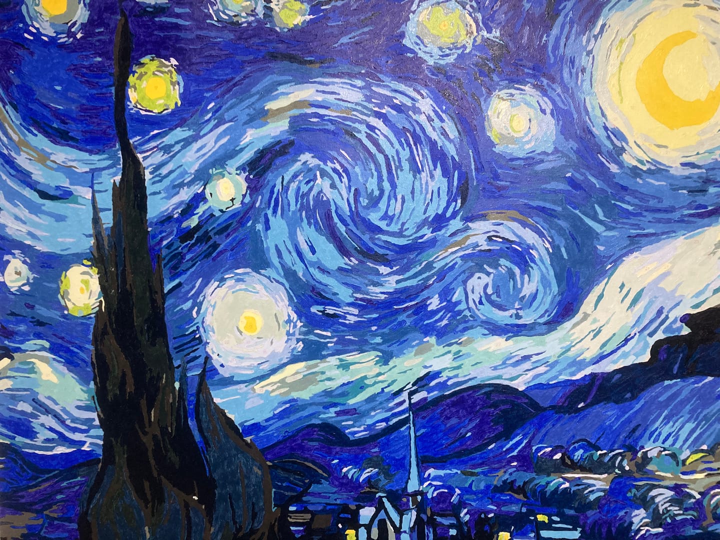 Customer photo review of Paint by Numbers - Vincent Van Gogh - Starry Night