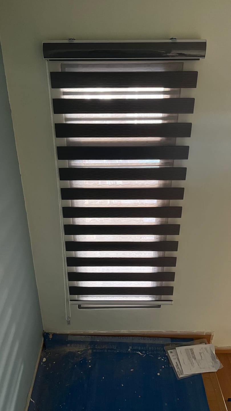 Customer photo review of Nikko Premium Light Filtering Zebra Blinds