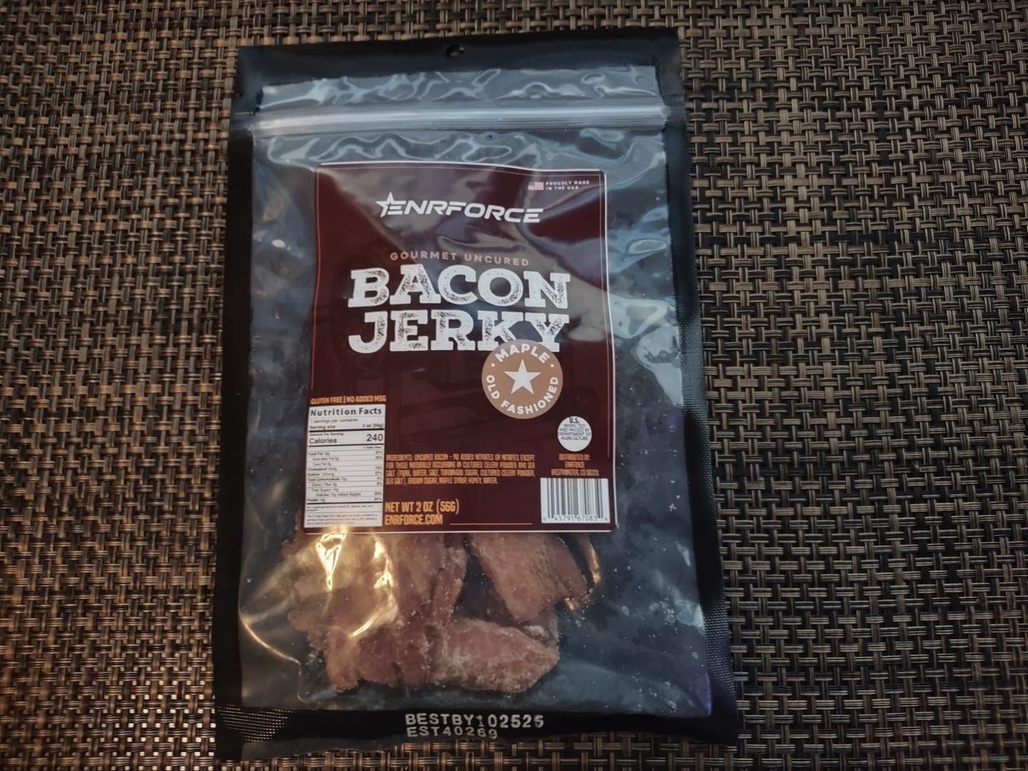 Customer photo review of Gourmet Bacon Jerky