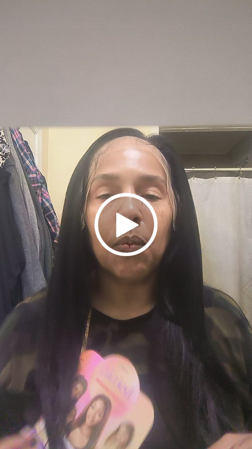 Customer video review of Outre Airtied Glueless Human Hair Blend 13x6 HD Lace Front Wig - HHB-SLEEK YAKI 20" - 100% Fully Hand-Tied