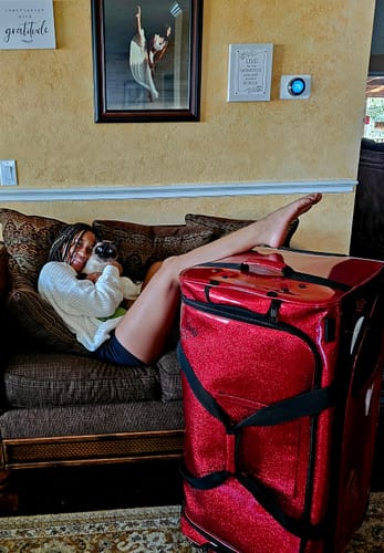 Customer photo review of Glam'r Gear® Mobile Changing Station™ Dance Duffel Bag with Built-In uHide® Rack