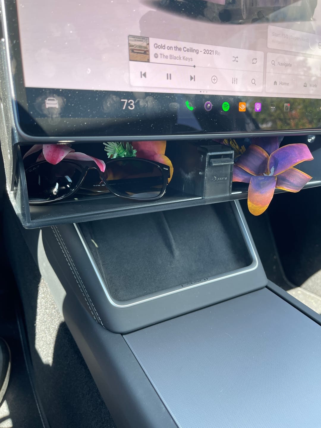 Customer photo review of Hidden Magnetic Under Screen Storage Box for Tesla Model 3/Y