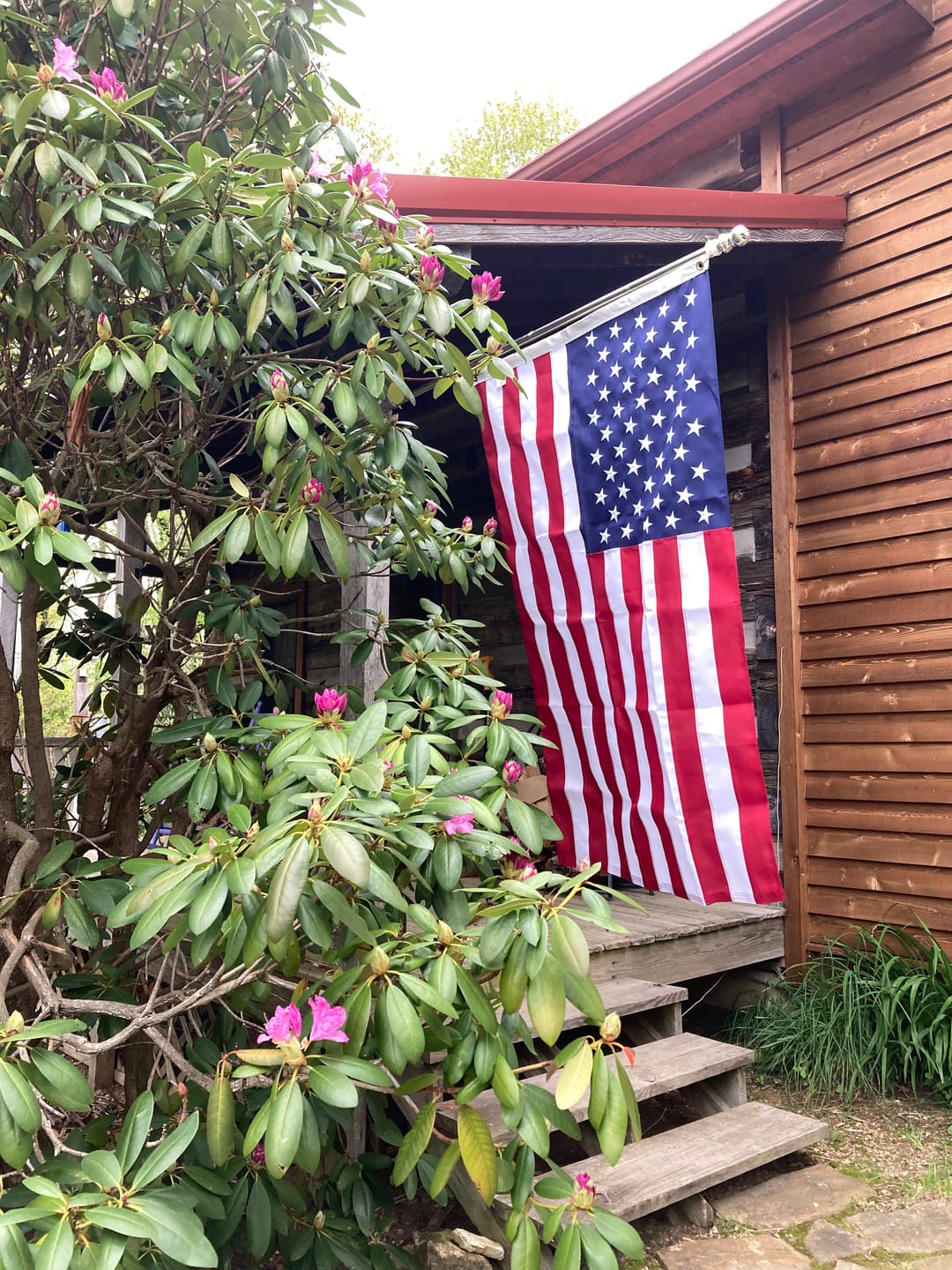 Customer photo review of 6ft Aluminum Tangle-Free Flag Pole