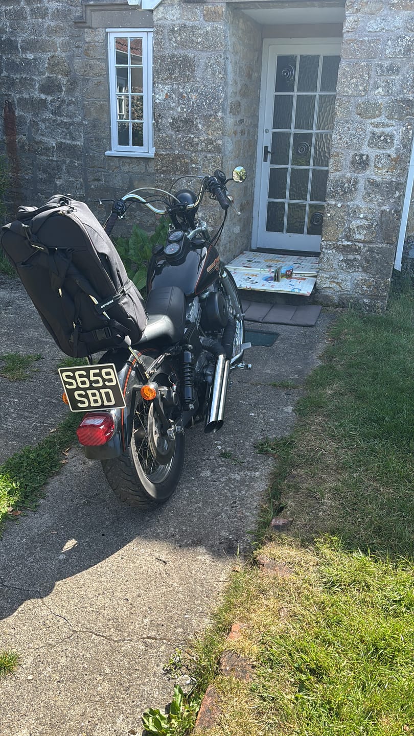 Customer photo review of Classic Metal Pressed Motorcycle Number Plate - 9 x 7 Inches