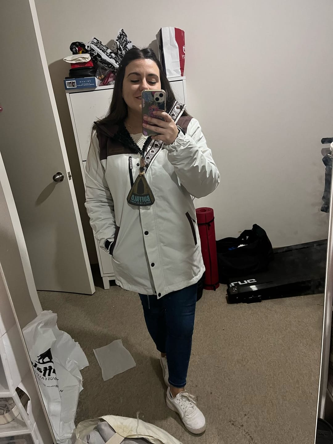 Customer photo review of Parka Impermeable Reversible Camaleon Mujer