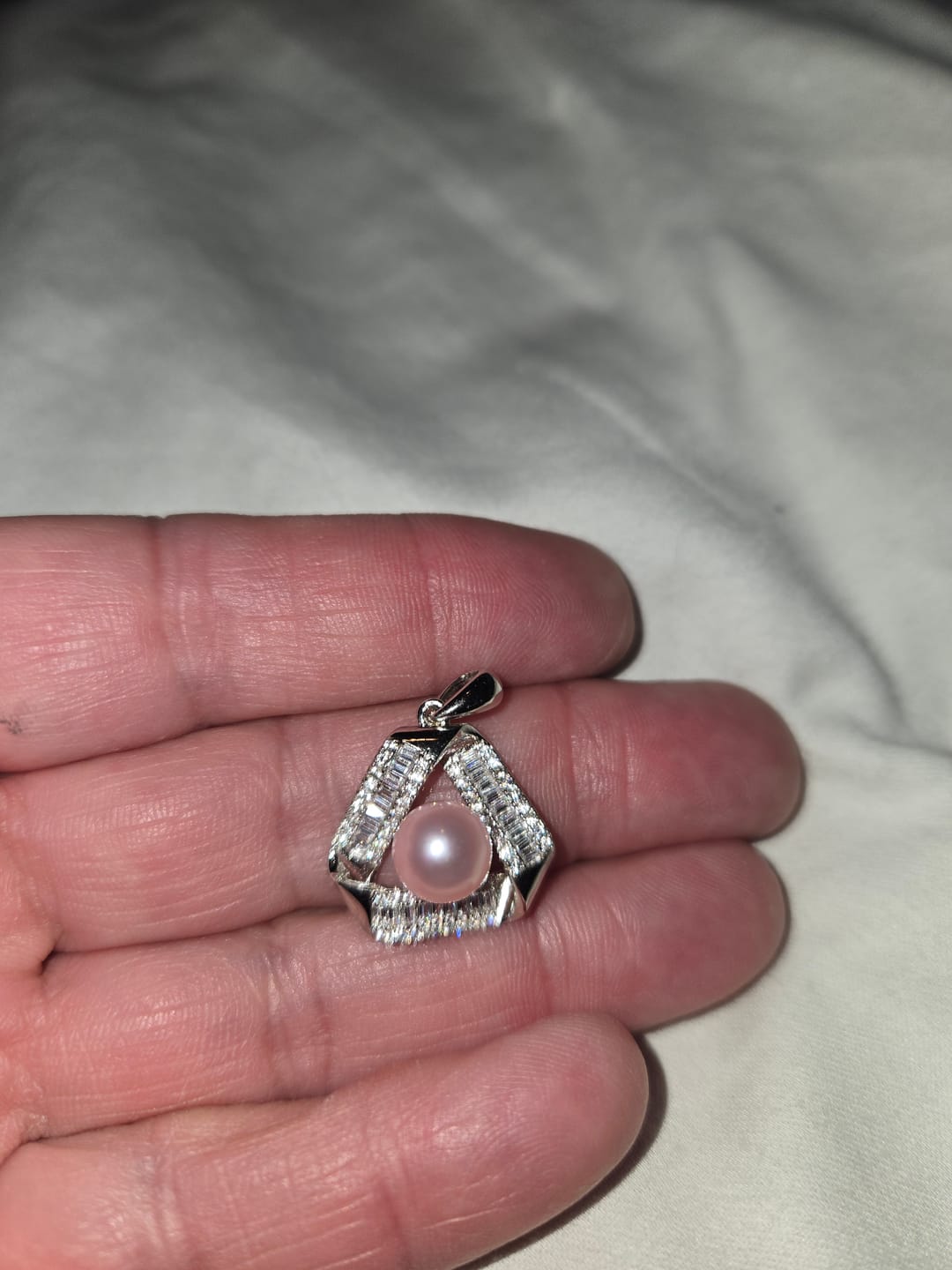 Customer photo review of DIY Mount Pendant - 925 Sterling Silver Triad Elegance Pendant