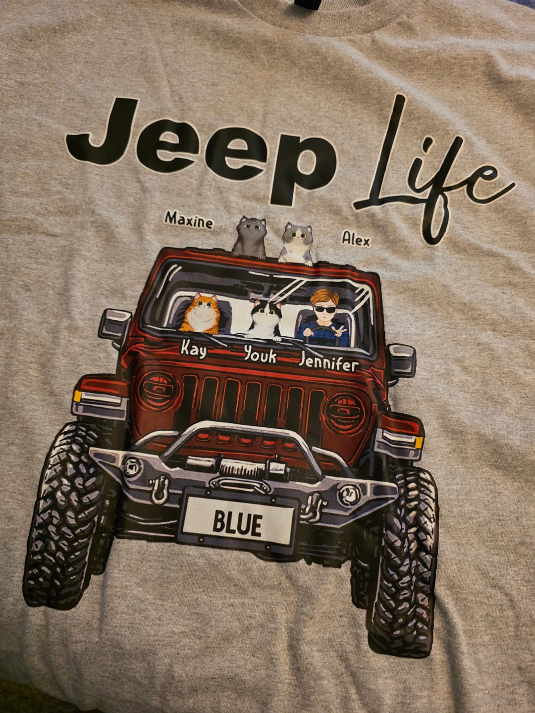 Customer photo review of Custom JP Shirts, JP Life JP Dog JP Cat Apparel CTM00