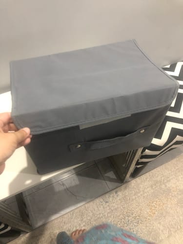 Customer photo review of Qoolish Pack of 2 Grey Storage Box with Lid