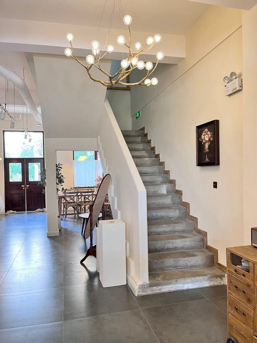 Customer photo review of Rustic Tree Branch Chandelier, Dimmable
