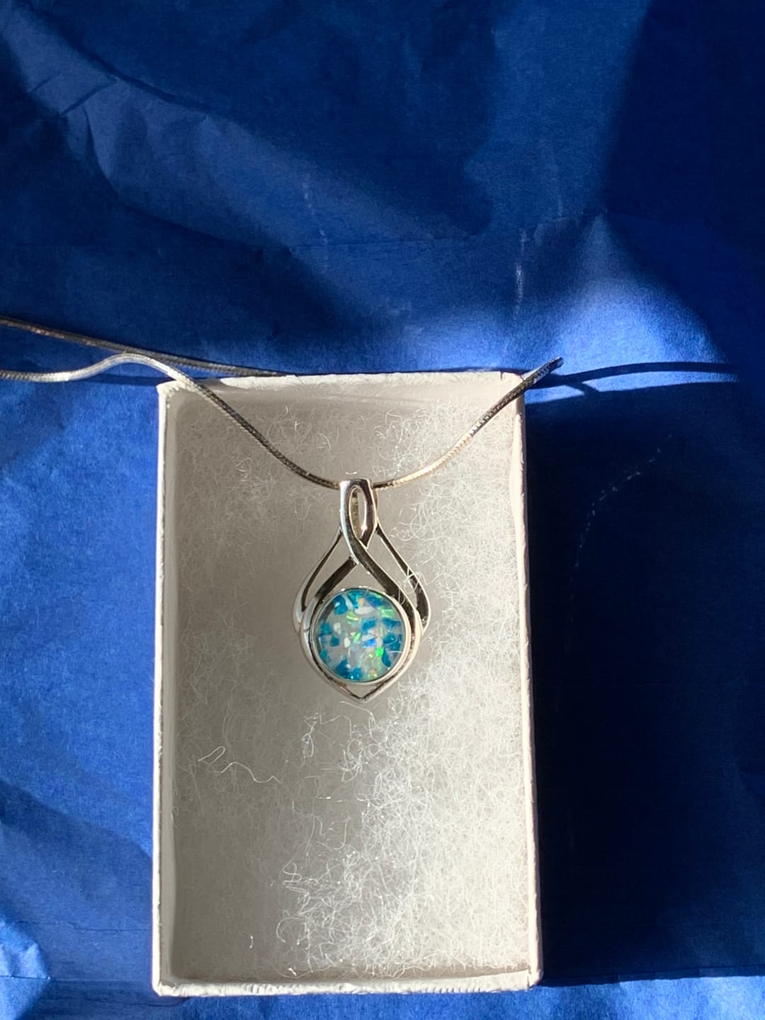 Customer photo review of Celtic Drop Cremation Pendant