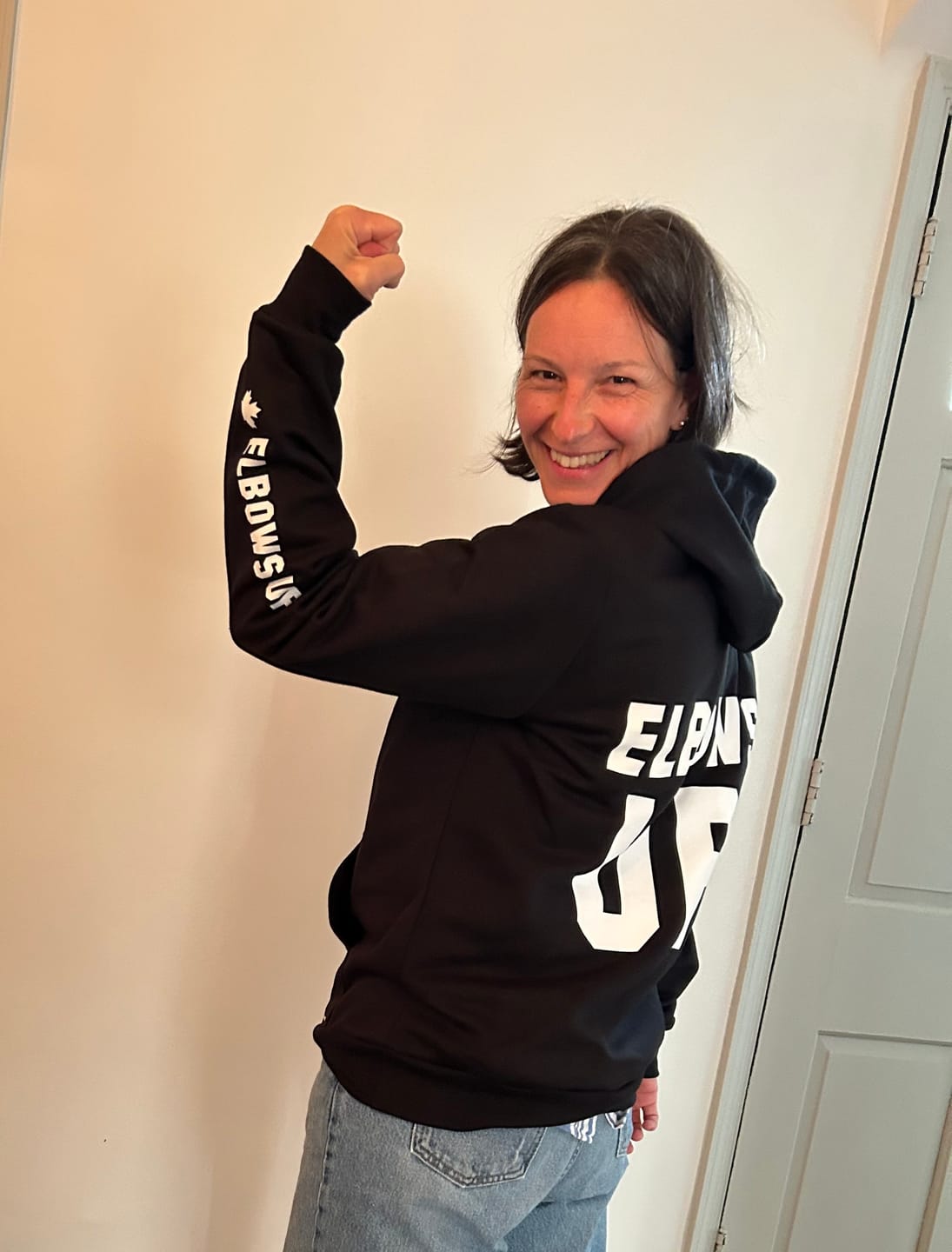 Customer photo review of Elbows Up Canada Sweatshirt or Hoodie