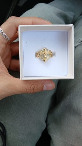 Customer photo review of FREE Today: Divine Shield Crucifix Luxurious Ring: A Bold Testament of Faith and Devotion