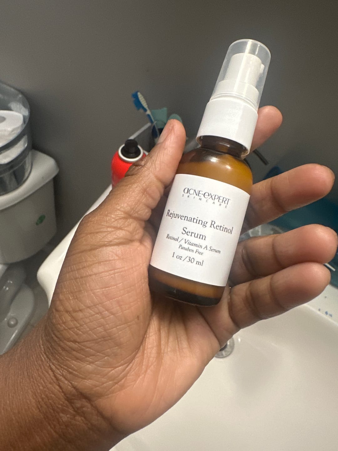 Customer photo review of REJUVENATING RETINOL SERUM