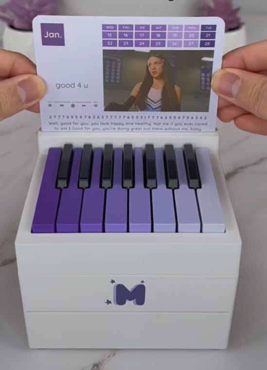 Customer photo review of Olivia Rodrigo Piano Calendar 2025