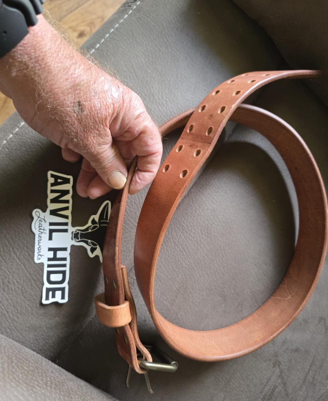 Customer photo review of The Unbreakable Belt - The Original - Old World Tan (Hermann Oak tannery)