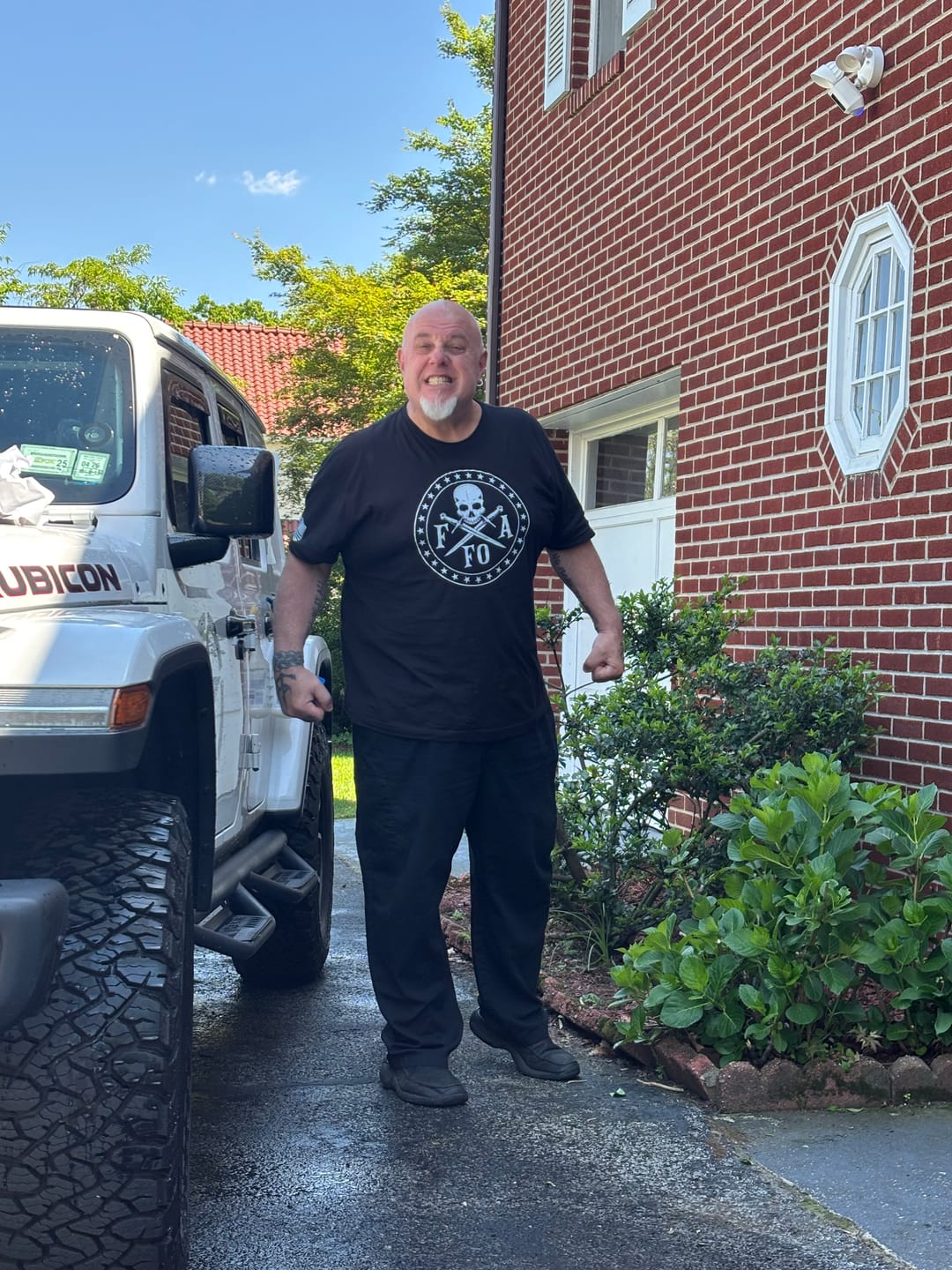 Customer photo review of FAFO Skull & Dagger T-Shirt