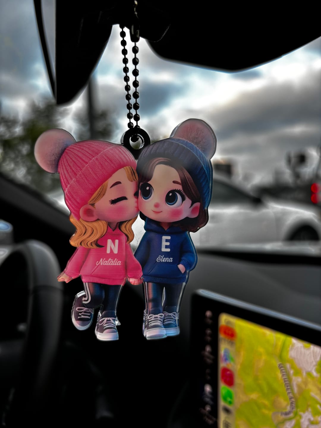 Customer photo review of Cute Cartoon Couple Walking Personalized Ornament