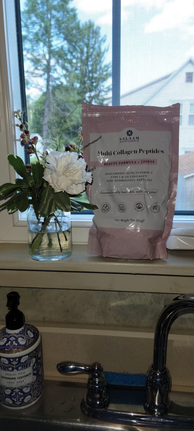 Customer photo review of Pure Halal Collagen Hydrolyzed Peptides Type 1 & 3 Powder - With Vitamin C & Hyaluronic Acid | Salaam Nutritionals