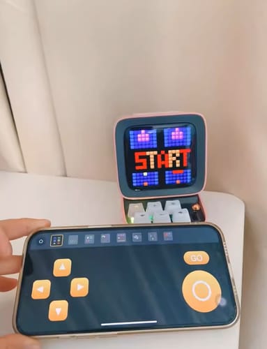 Customer photo review of Divoom Ditoo Retro Pixel Art Game Bluetooth Speaker With 16X16 LED Girl & Boy Gift