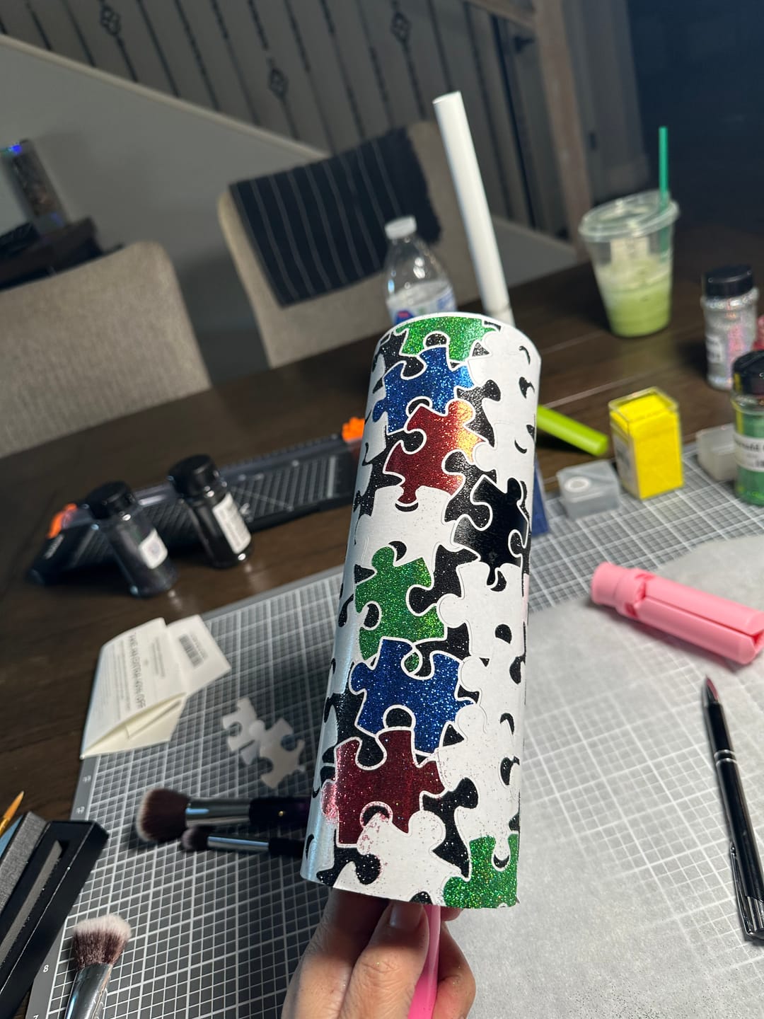 Customer photo review of Autism Puzzle Piece Template