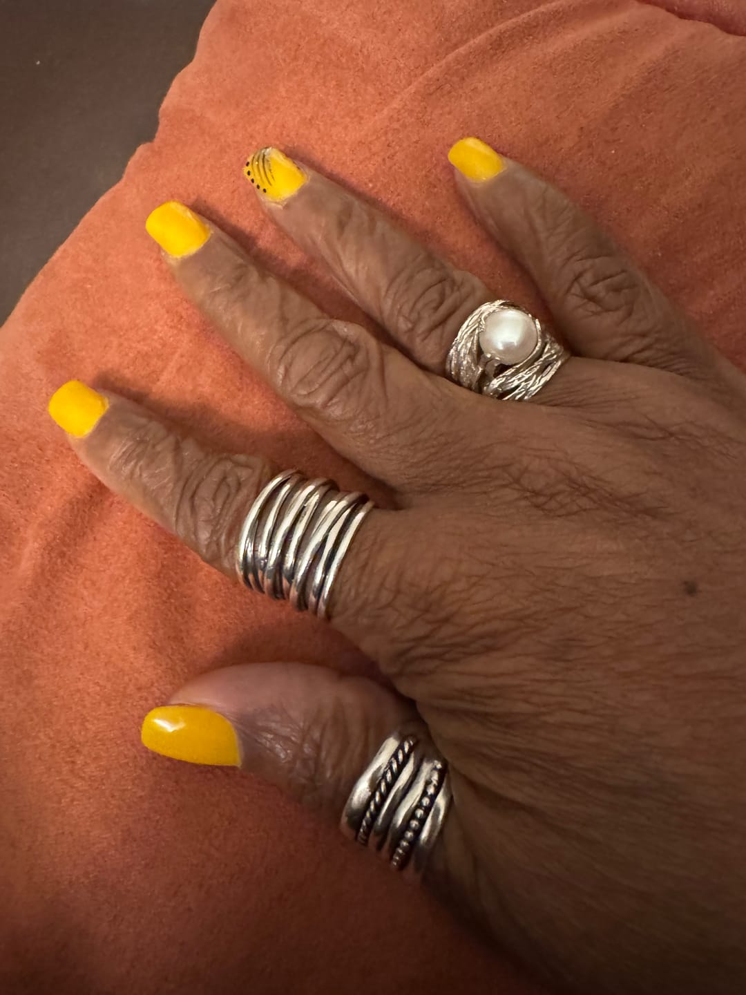Customer photo review of Chunky Wrap Wide Band Ring Sterling Silver