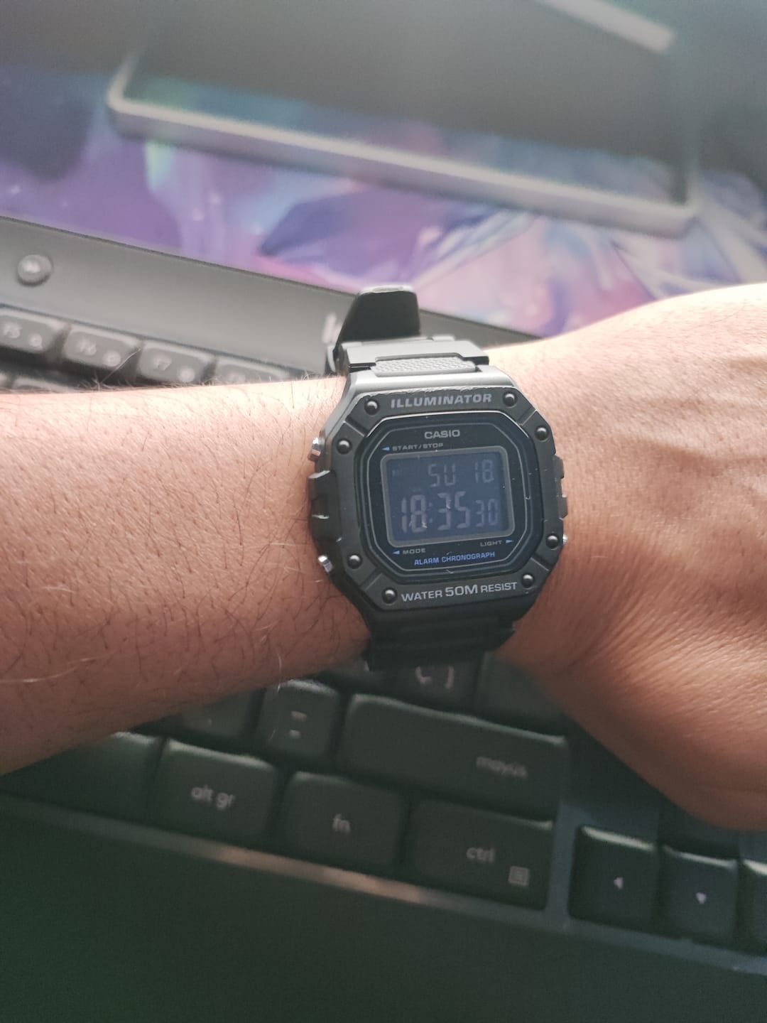 Customer photo review of Reloj Casio Vintage W-218H-1BVDF Pantalla Negativa