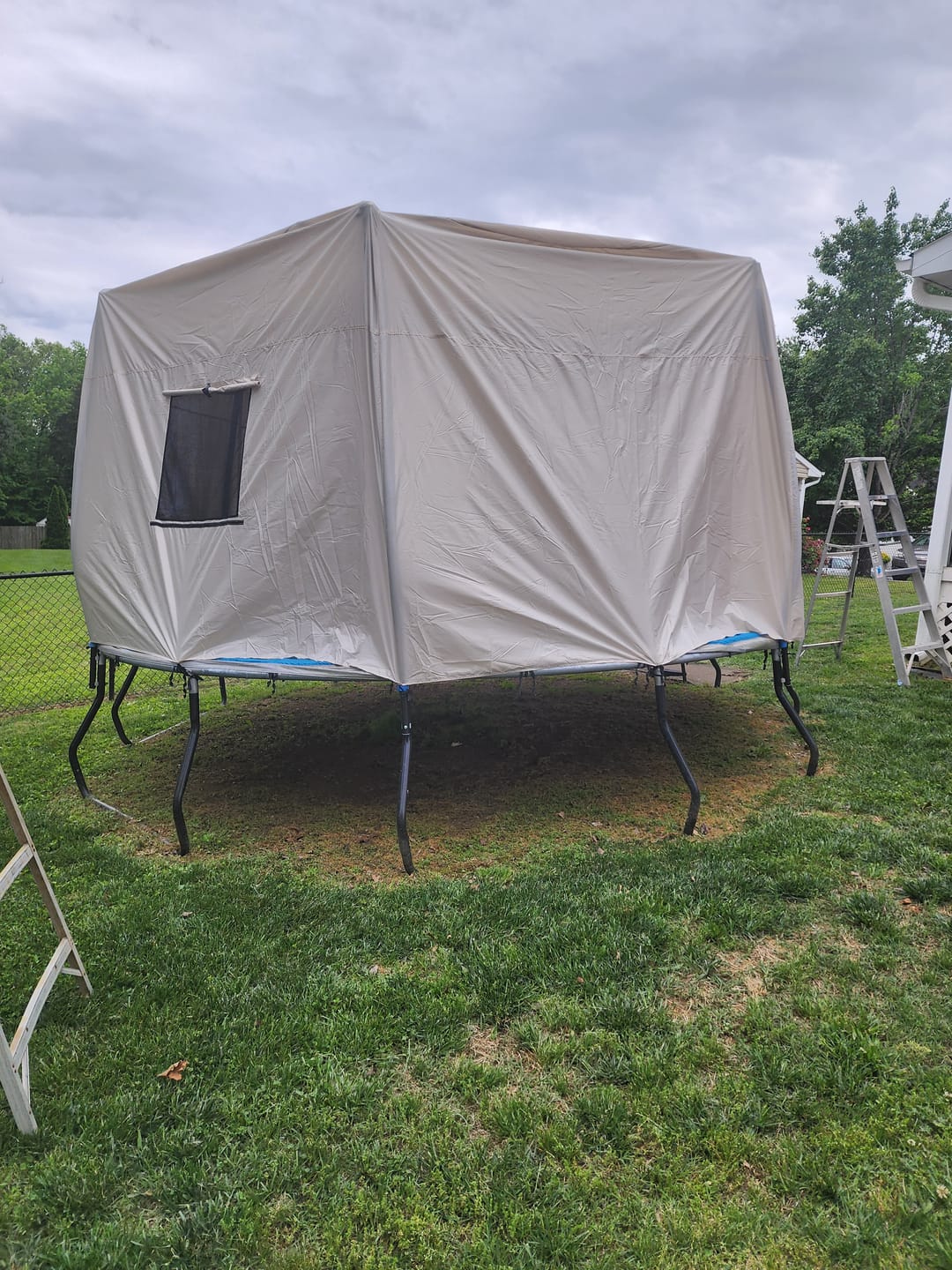 Customer photo review of Trampoline Tent for 14 FT Curved Pole Round Trampoline