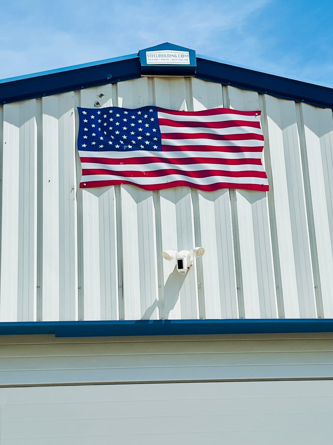 Customer photo review of Large Metal American Flag Waving
