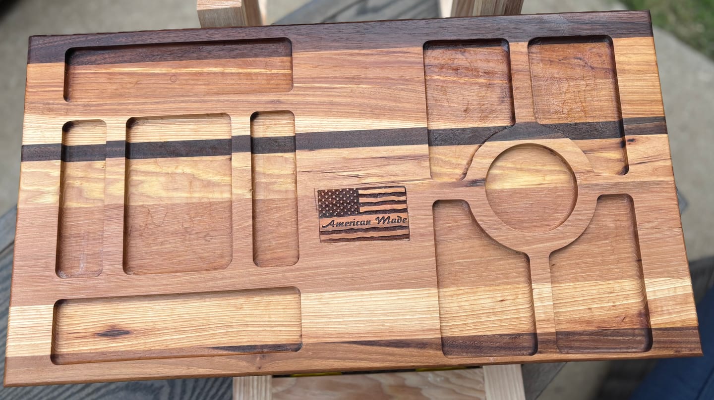 Customer photo review of 11.75x7.75 Five Pocket Tray 02 Acrylic Router Template