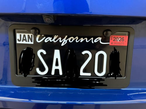 Customer photo review of 2011-2022 CALIFORNIA LICENSE PLATE DMV.CA.GOV - BLACK WITH WHITE TEXT 6"x12" (156.5mm x 305mm)