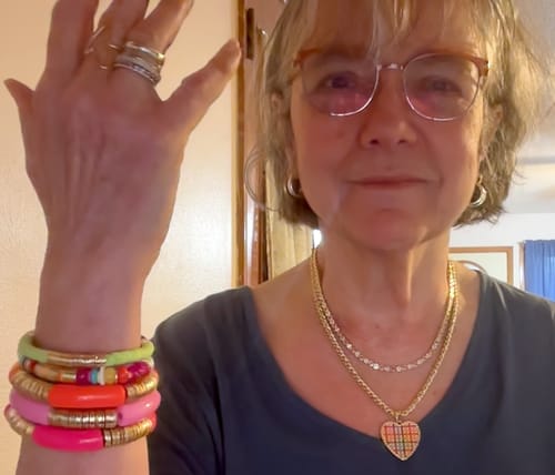 Customer photo review of Flamingo Pink Zo Bracelet