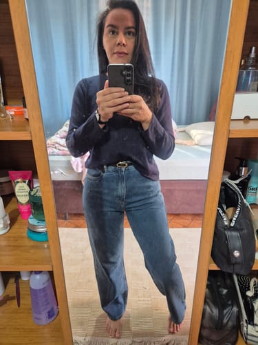 Daniele V. review of Calça Jeans Reta Araçá Azul Escuro image 1 out of 2
