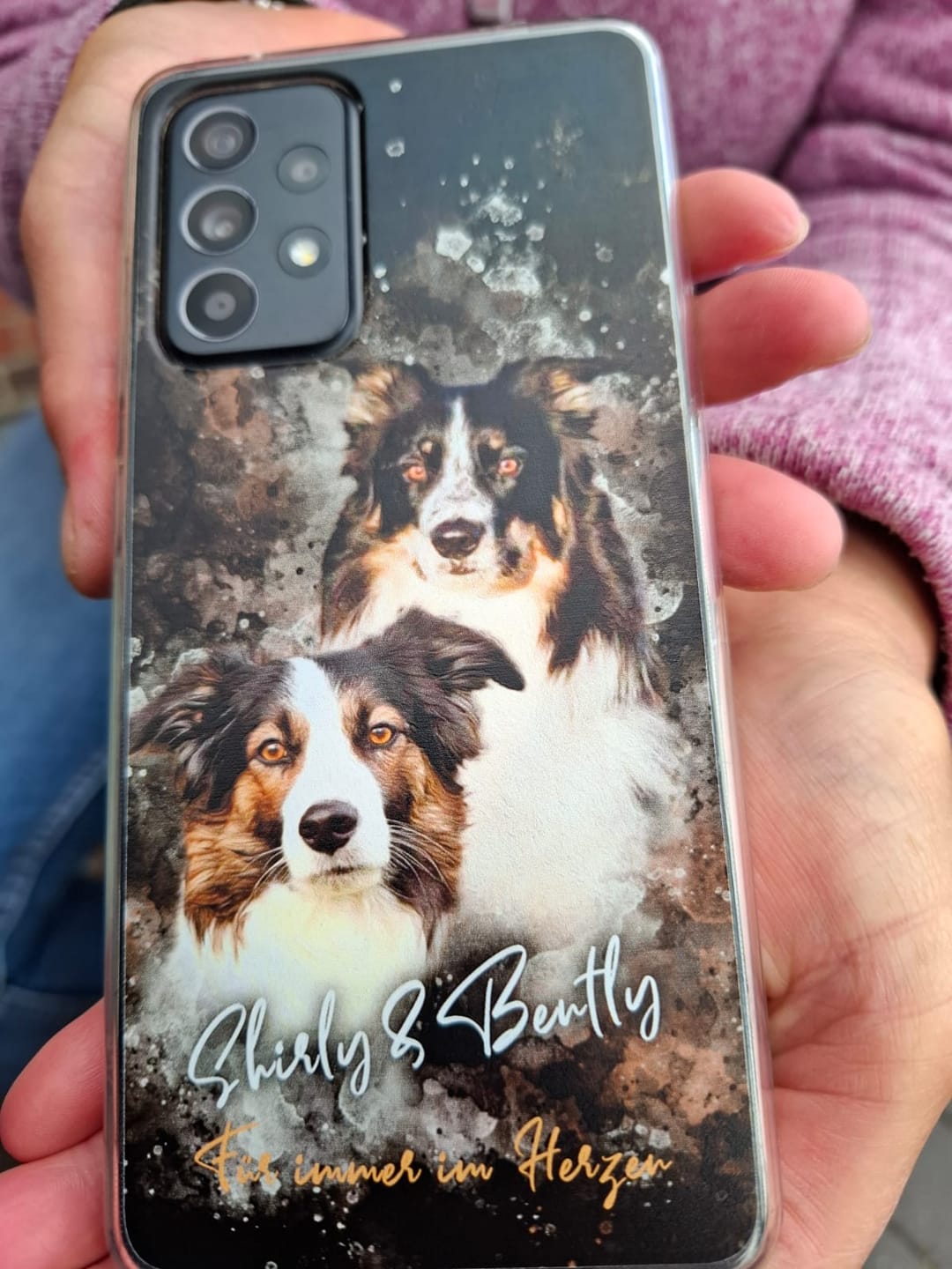 Customer photo review of Personalisierte Portrait Handyhülle – Aquarell Stil