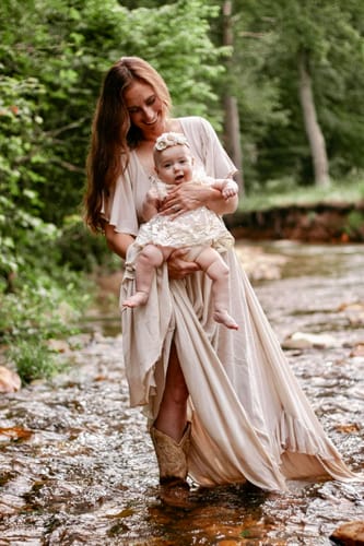 Customer photo review of Everly Lace Romper in Ivory