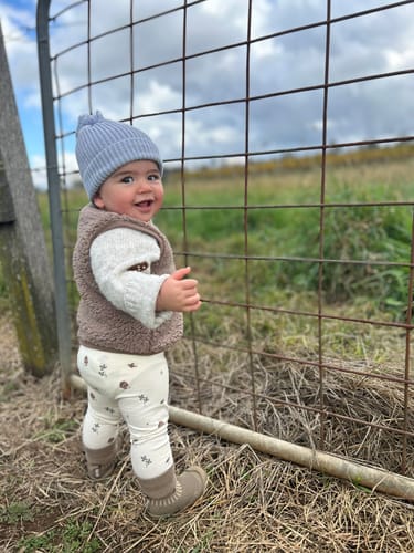 Customer photo review of SOHLS Slip-on Toddler Shoe – Earthstone Brown