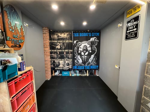 Customer photo review of Motivational Quotes Banner Flag For Home Gym Decor Wall Art 10639