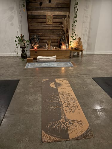 Customer photo review of The Cycle Of Life Cork Yoga Mat