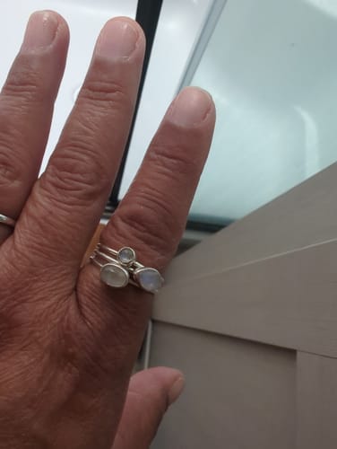 Customer photo review of Sterling Silver Stacking Moonstone Ring