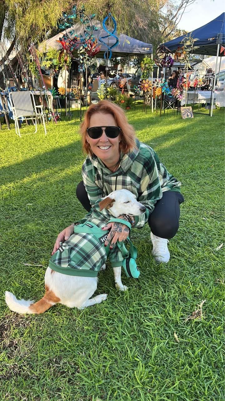 Customer photo review of Green Plaid Human Hoodie